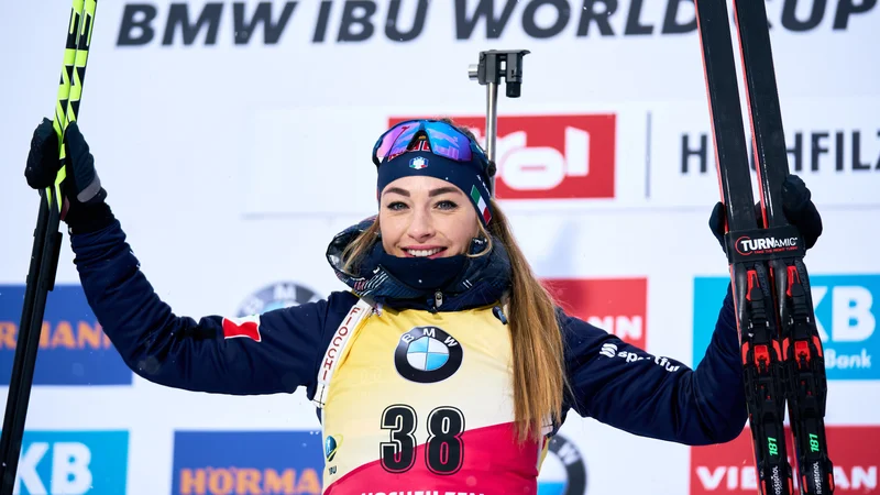 Fotografija: Italijanka Dorothea Wierer je najbolje štartala v biatlonski vikend v Hochfilznu. FOTO: AFP