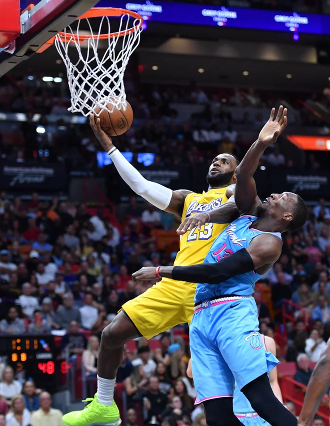 V dvorani AmericanAirlines Arena sta se najbolj izkazala <strong>Anthony Davis</strong> in <strong>LeBron James</strong> s 33 in 28 točkami. FOTO: Usa Today Sports