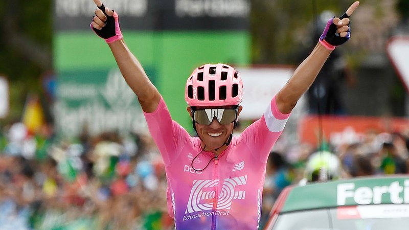 Fotografija: Sergio Higuita je zmagovalec 18. etape dirke po Španiji. Foto: AFP
