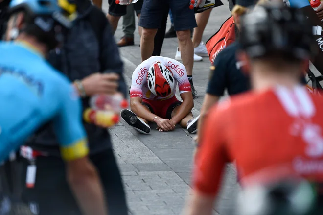 Touze skrušen v cilju. Foto: AFP