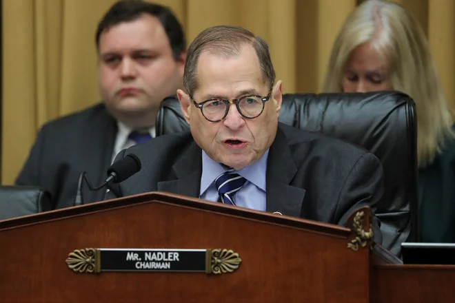 Predsedujoči vplivnega pravosodnega odbora ameriškega predstavnišjkega doma demokrat Jerrold Nadler. FOTO: Jonathan Ernst Reuters