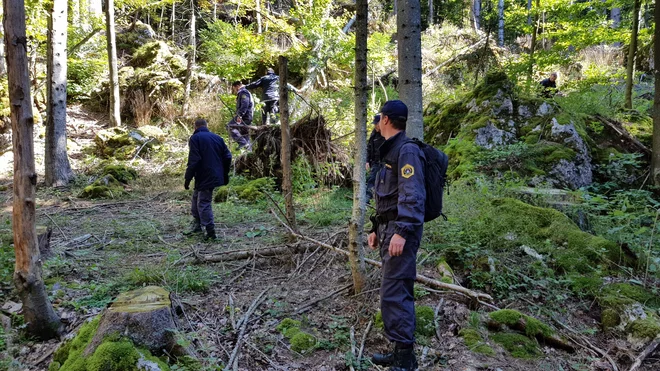 Deveti dan iskanja je na Vojskem Italijana iskalo več kot 40 policistov in gasilcev. FOTO: PU Nova Gorica