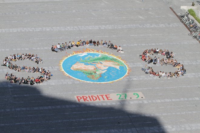 Poziv k podnebnemu štrajku 27. septembra FOTO: Domen Hrovatin/Greenpeace