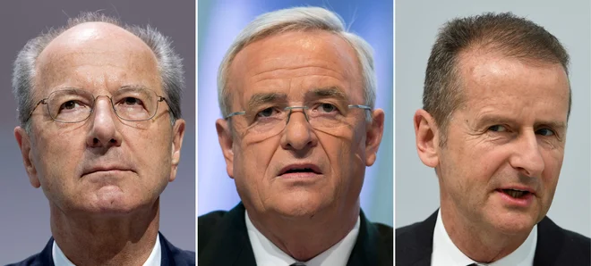 Z leve Hans Dieter Poetsch, Martin Winterkorn, Herbert Diess FOTO: AFP