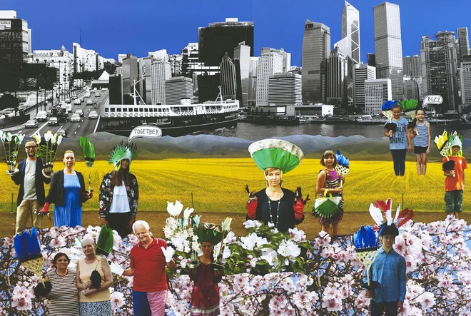 Polonca Lovšin: Pollinators Collective, fotokolaž, Galerija P74 Foto Galerija P74