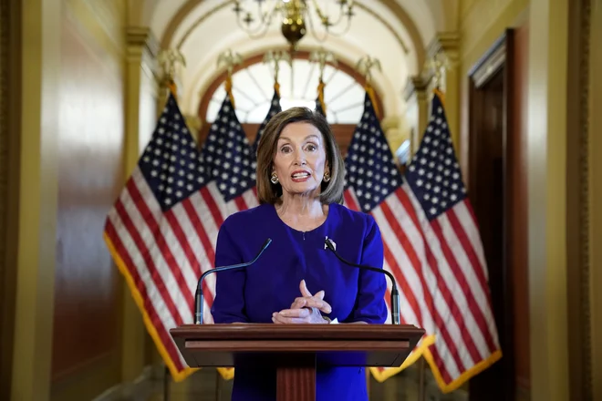 Predsednica predstavniškega doma Nancy Pelosi. FOTO: Kevin Lamarque/Reuters