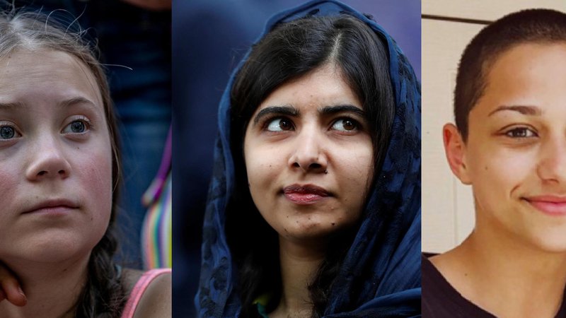 Fotografija: Greta, Malala in Emma. FOTO: Reuters, Wikipedija