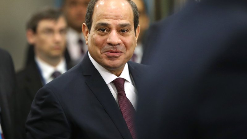 Fotografija: Abdel Fatah al Sisi na zasedanju generalne skupščine ZN v New Yorku 24. septembra letos. FOTO: Spencer Platt/AFP