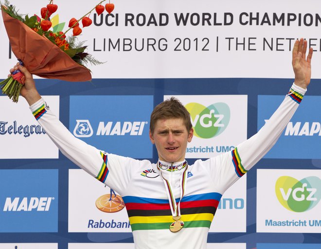 Matej Mohorič je leta 2012 postal mladinski svetovni prvak, leto kasneje je ta podvig ponovil še med mlajšimi člani. V mladih rodovih ta čas ni na obzorju kolesarja njegovega kova. FOTO: Reuters