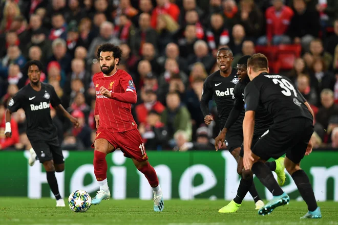 Mohamed Salah je preprečil senzacijo Salzburga na Anfieldu. FOTO: AFP