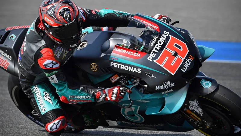 Fotografija: Fabio Quartararo bo z najboljšega položaja začel 15. dirko motociklističnega svetovnega prvenstva v elitnem razredu motoGP. FOTO: Lillian Suwanrumpha/AFP