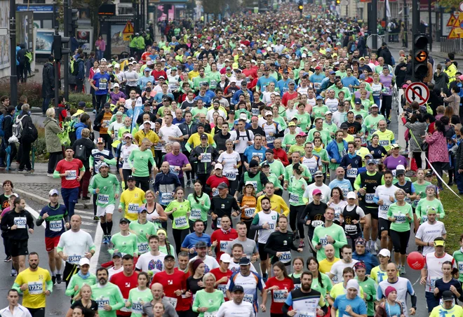 Ljubljanski maraton, tek na 10 km. Foto Roman Šipić/Delo