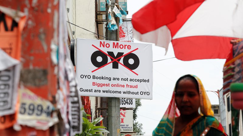 Fotografija: Več sto indijskih hotelov je izstopilo iz sistema rezervacij prek družbe Oyo, ker jim vzame prevelik del zaslužka. Foto Reuters