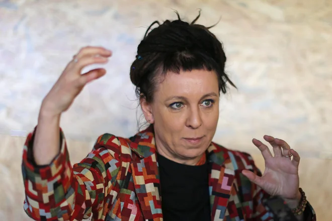 Poljska pisateljica Olga Tokarczuk letos marca na knjižnem festivalu Mesto knjige v Novi Gorici. Foto Tomi Lombar