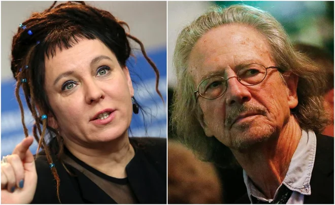 Olga Tokarczuk in Peter Handke sta odlična pisatelja, kljub temu izbira ni všeč vsem. FOTO: Reuters