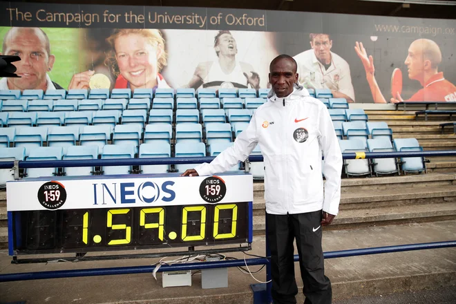 Eliud Kipchoge je odločen, da bo postal prvi človek, ki bo maraton pretekel pod dvema urama. FOTO: Andrew Boyers/Reuters