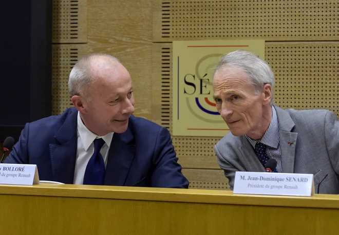 Thierry Bolloré (levo) in novi vodja skupine Renault Jean-Dominique Senard sta imela baje precej napet odnos. FOTO: Eric Piermont/AFP