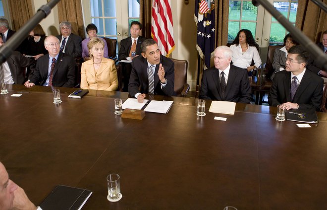 Kabinet nekdanjega ameriškega predsednika Baracka Obame je bil raznolik po zastopanosti moških in žensk, etnični pripadnosti, starosti ... Foto: Reuters