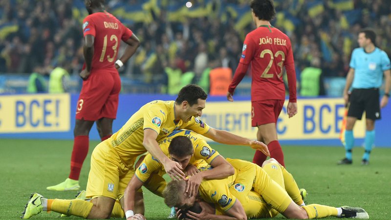 Fotografija: Ukrajina se je še tretjič zapored uvrstila na evropsko prvenstvo in potrdila, da je ena od reprezentanc v vzponu. FOTO AFP
