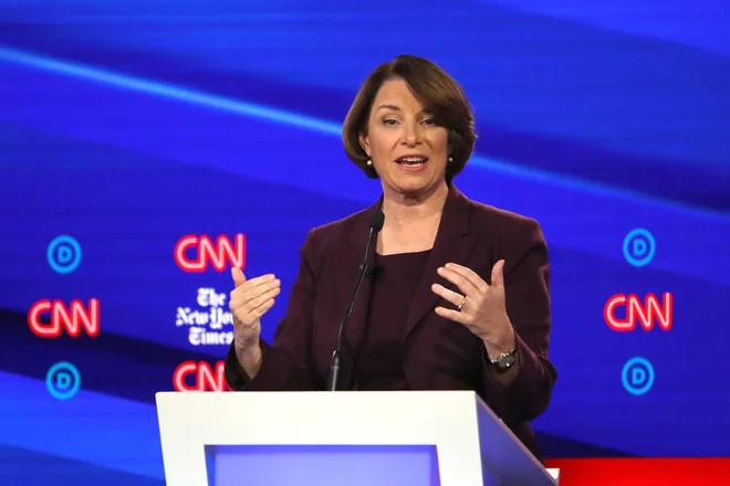 Senatorka Amy Klobuchar. FOTO: Win Mcnamee/AFP