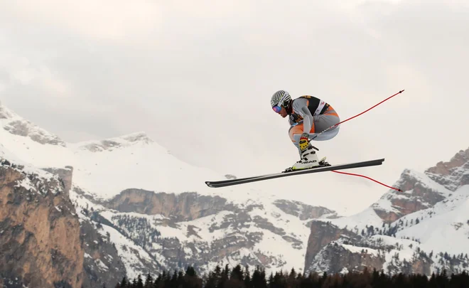 Edini smukaški trening v Val Gardeni je dobil Kjetil Jansrud. Norvežani so bili na progi Saslong vselej zelo nevarni. FOTO: Reuters