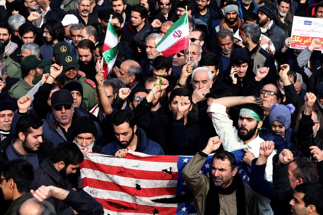 Novica o likvidaciji je sprožila proteste v Teheranu. FOTO: Wana News Agency/Reuters
