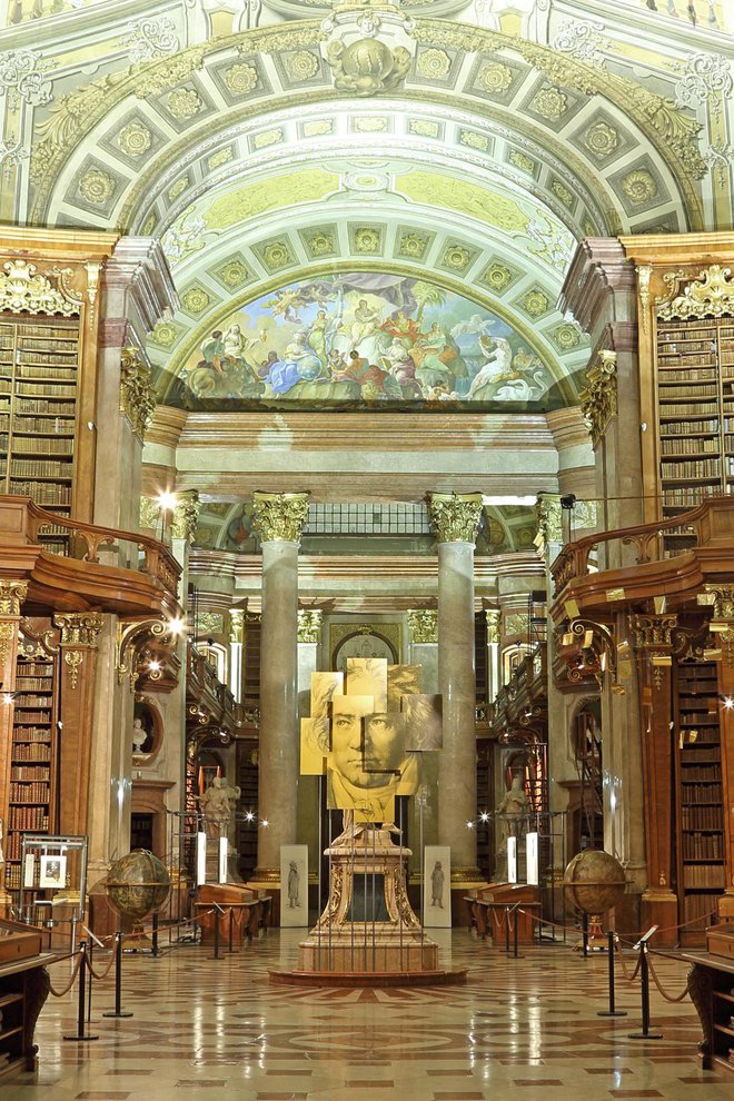 Inscenirani Beethoven v Razkošni dvorani Avstrijske narodne knjižnice Foto Zunder Zwo