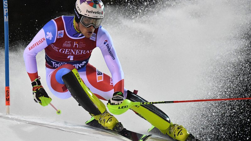 Fotografija: Daniel Yule je »doma« v Madonni di Campiglio, saj je tudi svojo drugo zmago v svetovnem pokalu dosegel na tej klasični slalomski preizkušnji v svetovnem pokalu. FOTO: AFP
