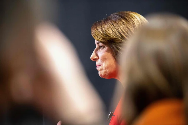 »Štiri leta Trumpa bomo še nekako preživeli, osem let pa bi bila popolna katastrofa,« je dejala senatorka slovenskega rodu Amy Klobuchar. FOTO: Kerem Yucel/Afp