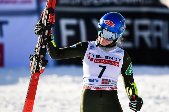 Mikaela Shiffrin je postavila najhitrejši čas kvalifikacij. FOTO: Miguel Medina/AFP