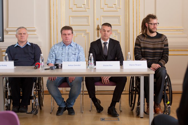 Od leve proti desni: Janez Hudej, Antun Smrdel, Dušan Rus, Aljoša Škaper Foto Matej Pušnik