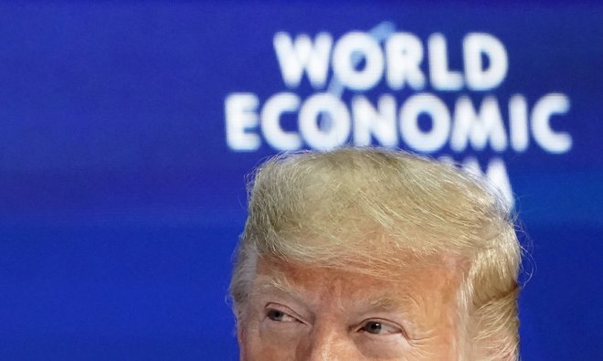 Za Donalda Trumpa je bil današnji nastop v Davosu že drugi v vlogi ameriškega predsednika. Foto Reuters