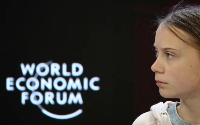 Trumpovi definiciji prerokov pogube ustreza kar nekaj udeležencev foruma, tudi 17-letna Greta Thunberg. Foto Reuters