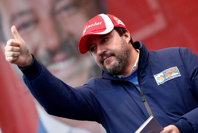 Vodja Lige Matteo Salvini. Foto: Guglielmo Mangiapane/Reuters