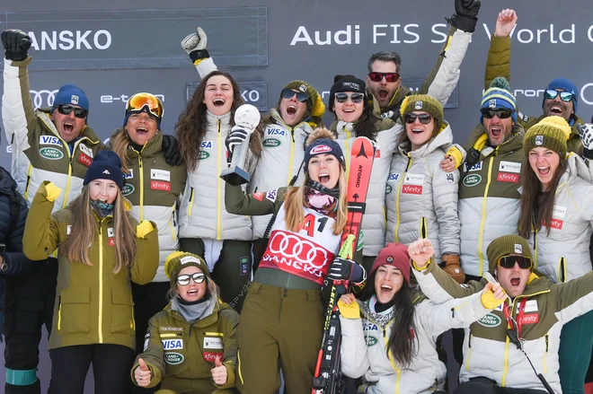 Shiffrinova je z zmago na tretjem superveleslalomu sezone prevzela tudi vodstvo v posebnem seštevku discipline. FOTO: Nikolay Doychinov/AFP