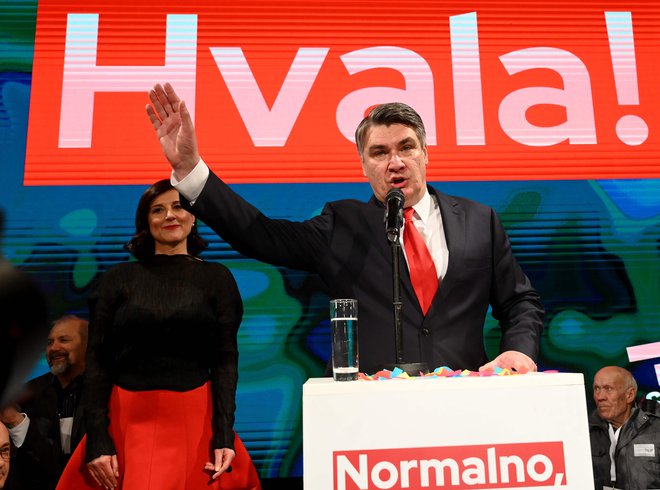 Na Hrvaškem je na začetku leta najpopularnejši politik novoizvoljeni predsednik Zoran Milanović. FOTO: Denis Lovrović/AFP