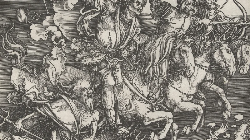 Fotografija: Albrecht Dürer: Štirje jezdeci apokalipse, 1497 FOTO: Wikipedia