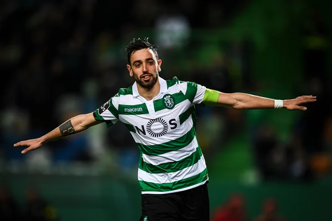 Bruno Fernandes bo zeleno-belo majico Sportinga zamenjal za opravo Manchester Uniteda. FOTO: AFP