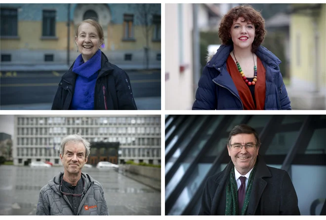Med okoli 700 britanskimi državljani, ki živijo in delajo v Sloveniji, so tudi Gill Wraight, Ange Tonge, Chris Wherry in Simon Robinson. Foto: Voranc Vogel, Blaž Samec, Roman Šipić