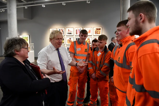 Britanski premier Johnson je večino zadnjega britanskega dne v EU preživel v Sunderlandu. Foto: Paul Ellis/Reuters