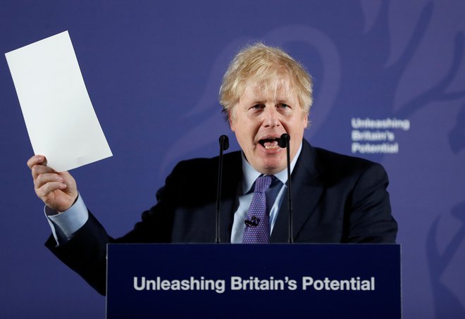 Britanski premier je med svojim govorom v Greenwichu predstavil prioritete Združenega kraljestva v prihajajočih pogajanjih z EU. FOTO: Reuters