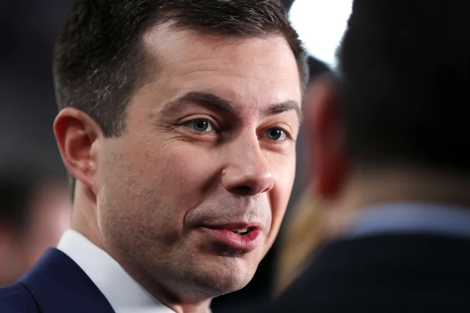 Nekdanji župan south Benda iz Indiane Pete Buttigieg. FOTO: Joe Raedle Afp