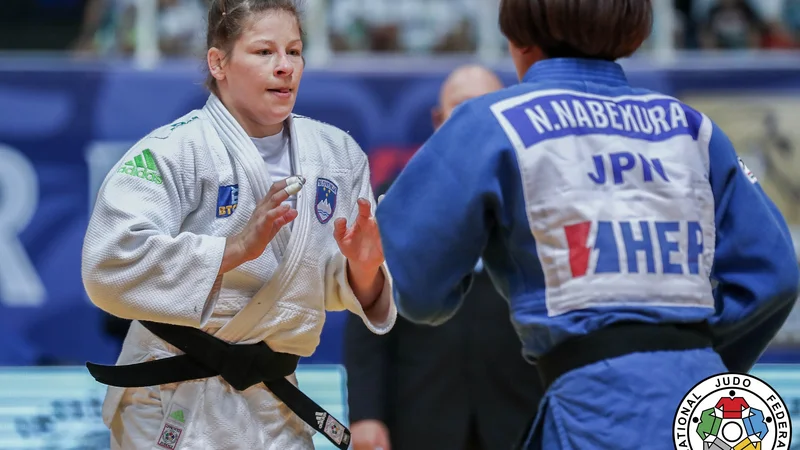 Tina Trstenjak je morala v Parizu premoč priznati zgolj Japonki Nami Nabekura. FOTO: Marina Mayorova/IJF