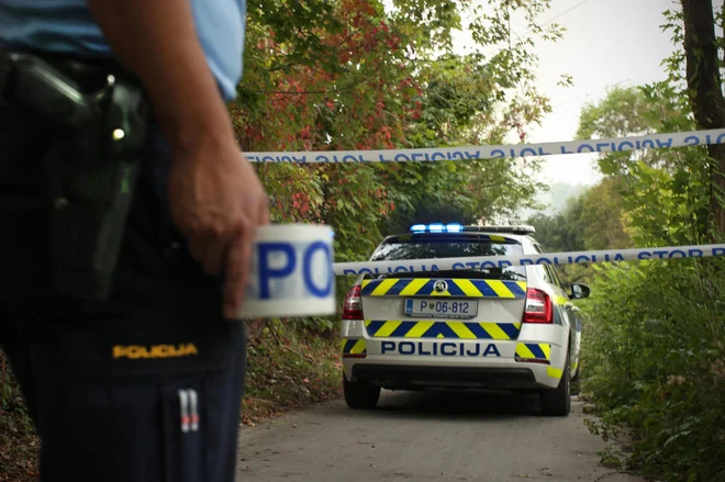Policija v Žabjaku preiskuje sum kaznivega dejanja. FOTO: Jure Eržen/Delo