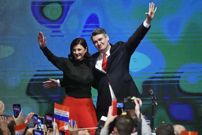 Novi hrvaški prvi par: Sanja Musić Milanović in Zoran Milanović, ona plaha, on aroganten. FOTO: Boris Kovačev/Cropix