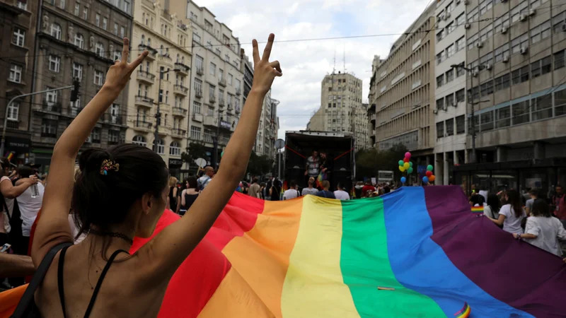 Fotografija: V organizaciji Civil Right Defender so poslancem v srbski skupščini izročili pismo, v katerem opisujejo diskriminacijo LGBT-skupnosti. FOTO: Reuters