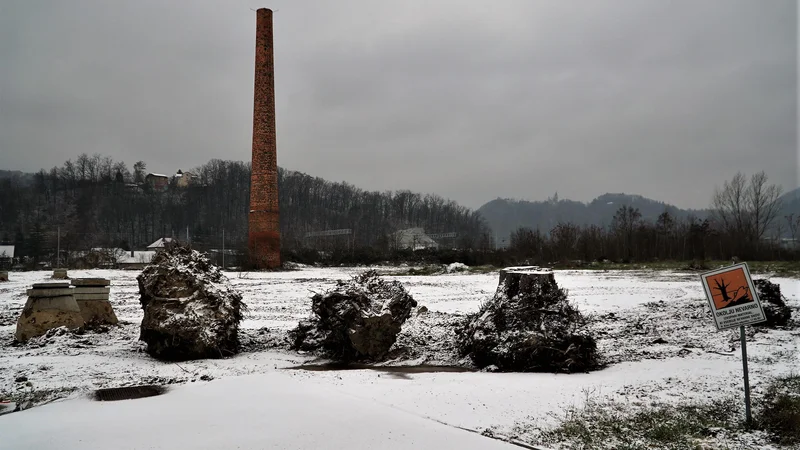 Fotografija: Del območja Stare cinkarne, ki ga je morala po zahtevah EU občina sanirati, najemnik VOC Ekologija pa je tu odstranil zaščitno plast zemlje. FOTO: Brane Piano