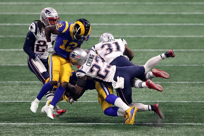 53. superbowl ni navdušil navijačev. FOTO: Streeter Lecka/AFP