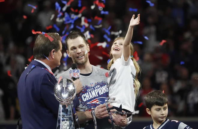 Tom Brady je postal edini igralec s šestimi naslovi prvaka. Ta naslov je bila izjemna motivacija za naprej, je povedal po tekmi. FOTO: Kevin Lamarque/Reuters