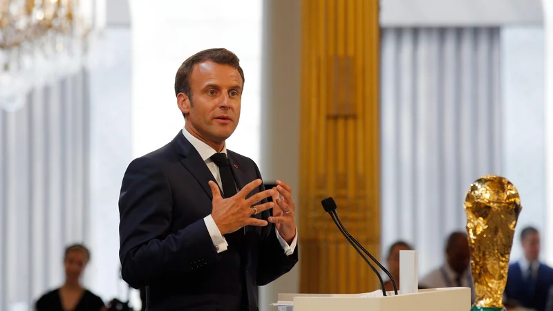 Fotografija: Predsednik Emmanuel Macron je napadel Uefo ... FOTO: AFP